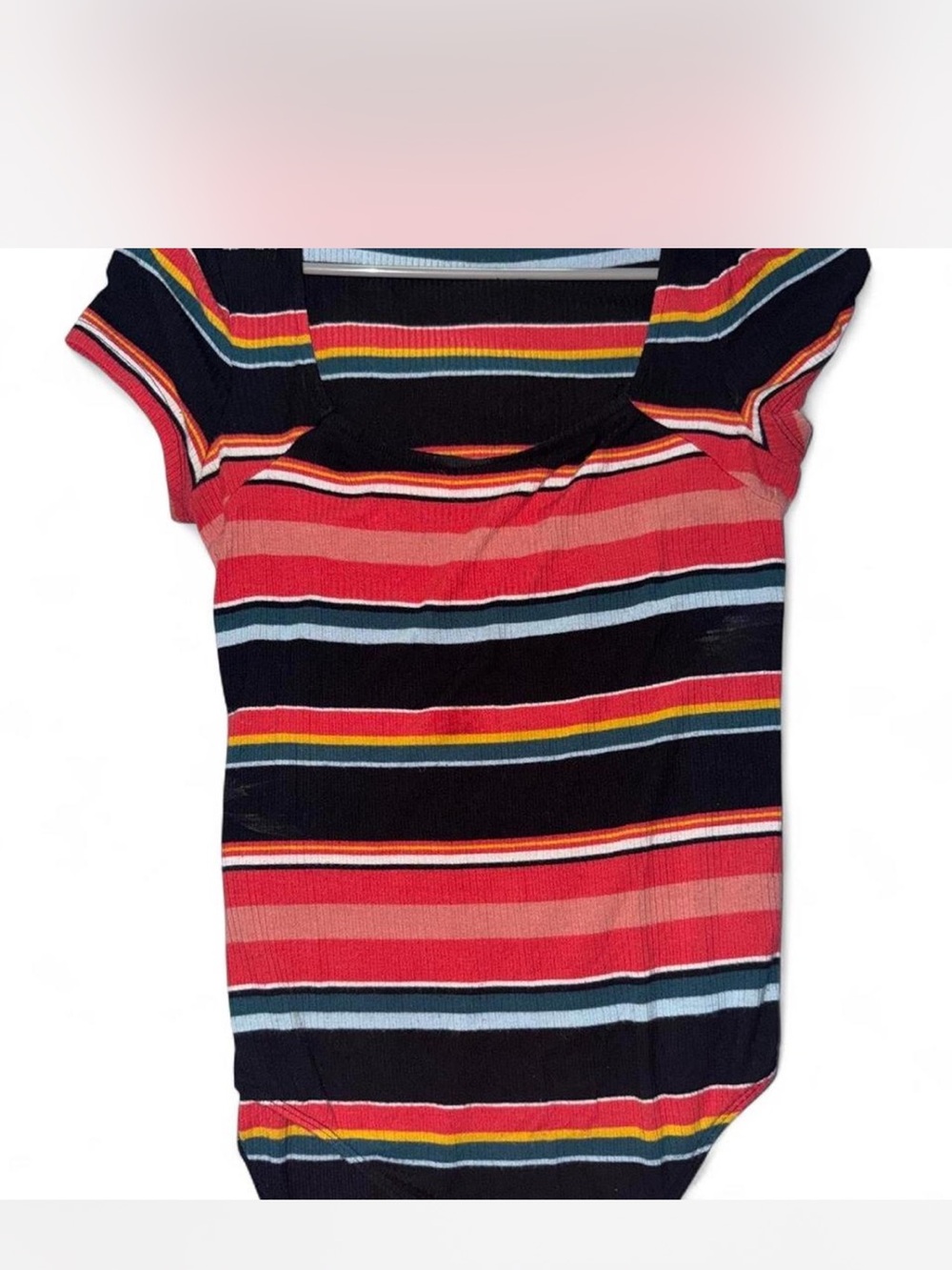 Multi-colored horizontal bodysuit from Express size Medium